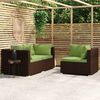 vidaXL Garden Lounge Set Brown, Green