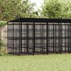 vidaXL Dog Kennel Black Powder-coated steel 139.9 ft&sup2; Durable