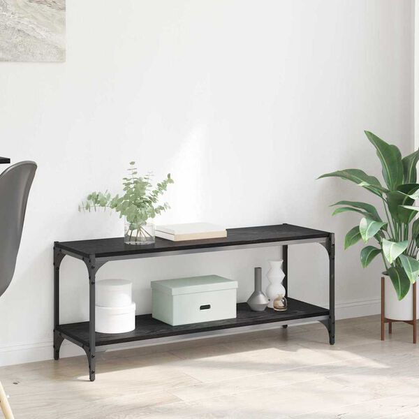 vidaXL TV Cabinet Black Oak 39.37 x 12.99 x 16.14 in