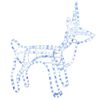 vidaXL Christmas Reindeer Figure Cold white Steel Medium Foldable