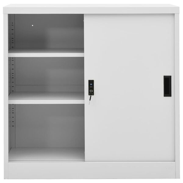 vidaXL Office Cabinet Light grey Steel Medium Locks Office Cabinet