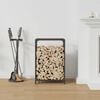 vidaXL Firewood Rack Black 17.3x11.0x25.6" Cold-rolled steel