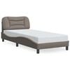 vidaXL Bed Frame Taupe Polyester Single Bed Frame Rectangular Modern