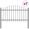 vidaXL Garden Fence 7 pcs Grey 170 x 140 cm Powder-Coated Steel