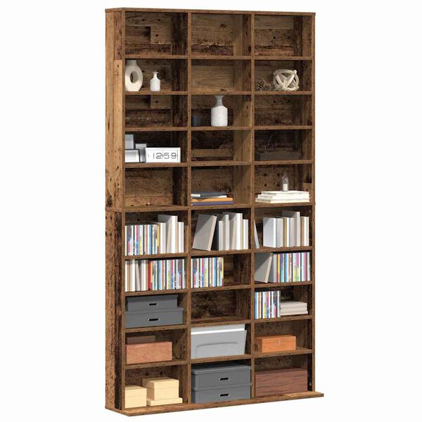 vidaXL CD Cabinet Old wood 101 x 23 x 177.5 cm Engineered wood