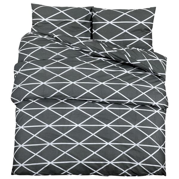 vidaXL Duvet Cover Set Grey 100% Cotton 94.5x86.6 in Durable