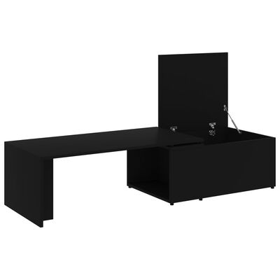 vidaXL Coffee Table Black 59.1"x19.7"x13.8" Engineered Wood