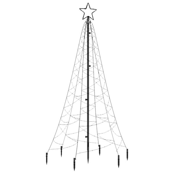 vidaXL Christmas Tree with Spike Warm White 200 LEDs 6 ft
