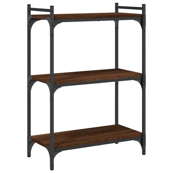 vidaXL Bookcase Brown oak Engineered wood, metal Medium Adjustable Feet