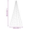 vidaXL Christmas Tree on Flagpole Warm White 500 LEDs 10 ft