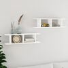 vidaXL Wall Shelf Set of 2 White Engineered wood 29.5 x 7.1 x 7.9 in