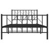 vidaXL Bed Frame Black Powder-Coated Steel Single Bed Frame