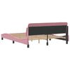 vidaXL Bed Frame Pink Velvet, Metal, Solid Pine Wood, Plywood Queen