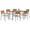 vidaXL Garden Dining Set 7 pcs Gray and brown
