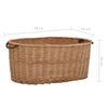 vidaXL Firewood Basket with Carrying Handles 30.7"x21.3"x13.4" Natural Willow