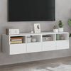 vidaXL TV Wall Cabinet Set of 2 White Engineered wood Medium