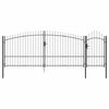 vidaXL Patio Gate Steel 3.3x13.1' Black