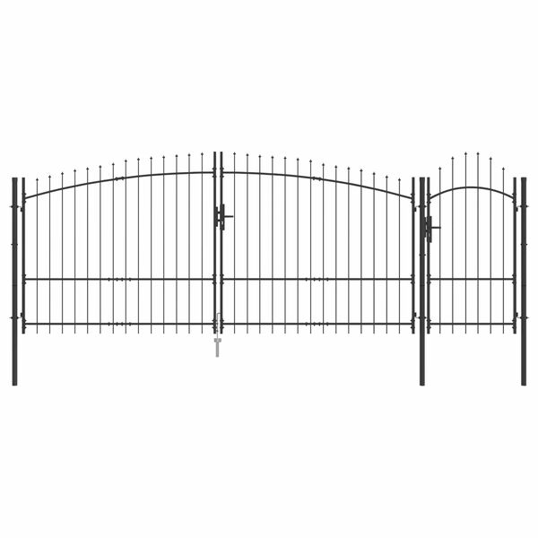vidaXL Patio Gate Steel 3.3x13.1' Black