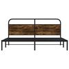 vidaXL Bed Frame Smoked Oak Steel, Engineered Wood Super King Bed Frame