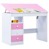 vidaXL Child Desk Pink and White Engineered Wood Medium Tiltable