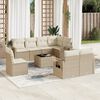 vidaXL Garden Sofa Set Beige PE Rattan Large Removable Covers