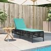 vidaXL Patio Sun Lounger Black PE rattan Standard Patio Sun Lounger
