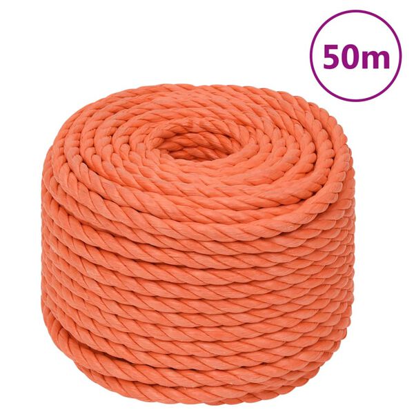 vidaXL Work Rope Orange 0.94 " 164.0 ' Polypropylene