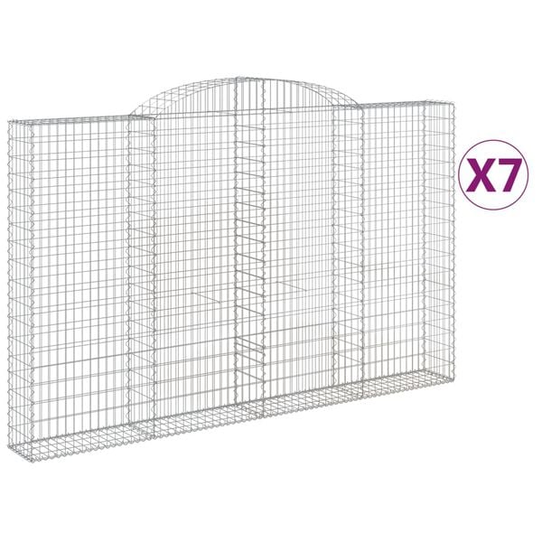 vidaXL Arched Gabion Baskets 7 pcs 118.1x11.8x180/200" Galvanised Iron