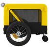 vidaXL Pet Bike Trailer Yellow and Black Oxford fabric, Iron, PVC Durable