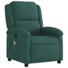 vidaXL Massage Recliner Chair Dark Green Velvet, Metal, Plywood Medium