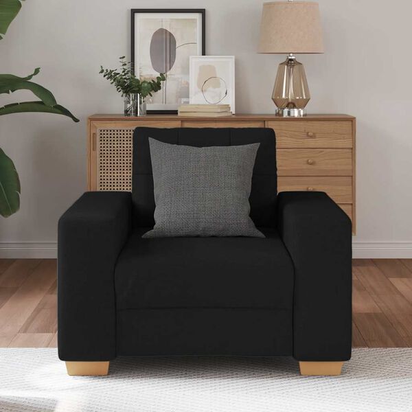 vidaXL Sofa Chair Black Polyester, Foam, Plywood, Steel Single