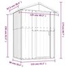 vidaXL Garden Shed Grey Galvanized Steel 49.6 x 38.4 x 69.7 in