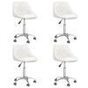 vidaXL Dining Chair Set of 4 White Chrome Steel, Faux Leather Medium