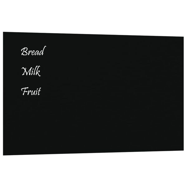 vidaXL Wall-mounted Magnetic Board Black 39.4"x23.6" Tempered Glass