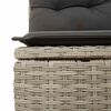 vidaXL Garden Sofa Set Light Grey PE Rattan 6 Piece Set Adjustable Feet