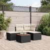 vidaXL Garden Sofa Set Black PE Rattan 5 Piece Modular Garden Sofa Set