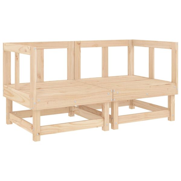 vidaXL Garden Lounge Set Natural wood tone Solid Pine Wood, Plywood Large