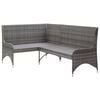 vidaXL Garden Sofa Set of 2 Grey
