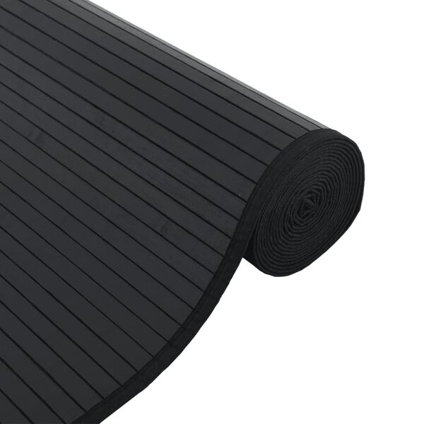 vidaXL Rug Black Bamboo, Polypropylene Large Water-resistant Rug