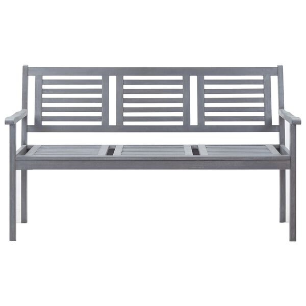 vidaXL Bench Gray, Anthracite Solid eucalyptus wood, 100% polyester Large