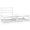vidaXL Garden Lounge Set White Solid pinewood Medium Modular