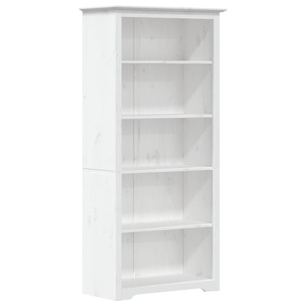 vidaXL Bookcase White Solid pine wood, engineered wood Large Bookcase