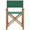vidaXL Director's Chair Set of 2 Green Teak Wood, Fabric Foldable