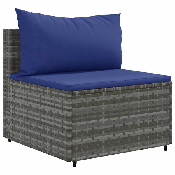 vidaXL Patio Lounge Set Gray, Dark Blue