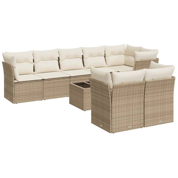vidaXL Garden Sofa Set Beige, Cream White