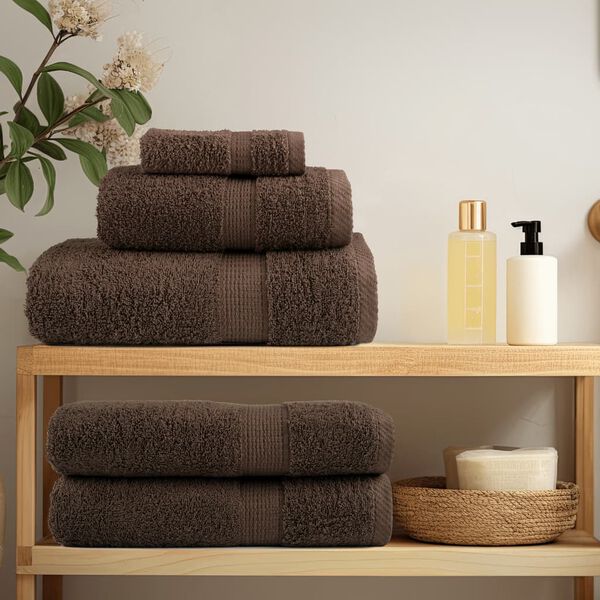 vidaXL Sauna Towel Set of 4 Brown 100% Cotton 31.5 x 78.7 in
