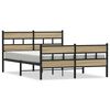vidaXL Bed Frame Sonoma oak Steel, engineered wood Double Bed Frame