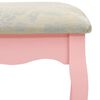vidaXL Dressing Table Set with Stool Pink 31.5x27.2x55.5" Paulownia Wood