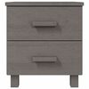 vidaXL Bedside Cabinet Set of 2 Light grey Solid pine wood, MDF Standard