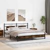vidaXL Bed Frame Smoked Oak Steel, Engineered Wood Super King Bed Frame